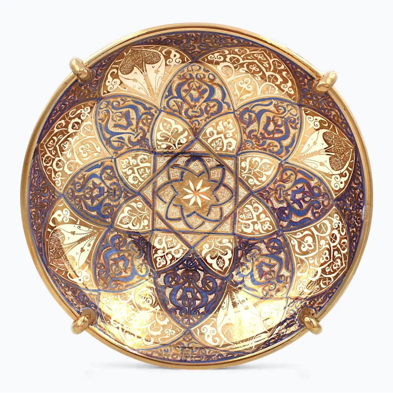 Fuente ornamental de reflejo metálico estilo mudéjar