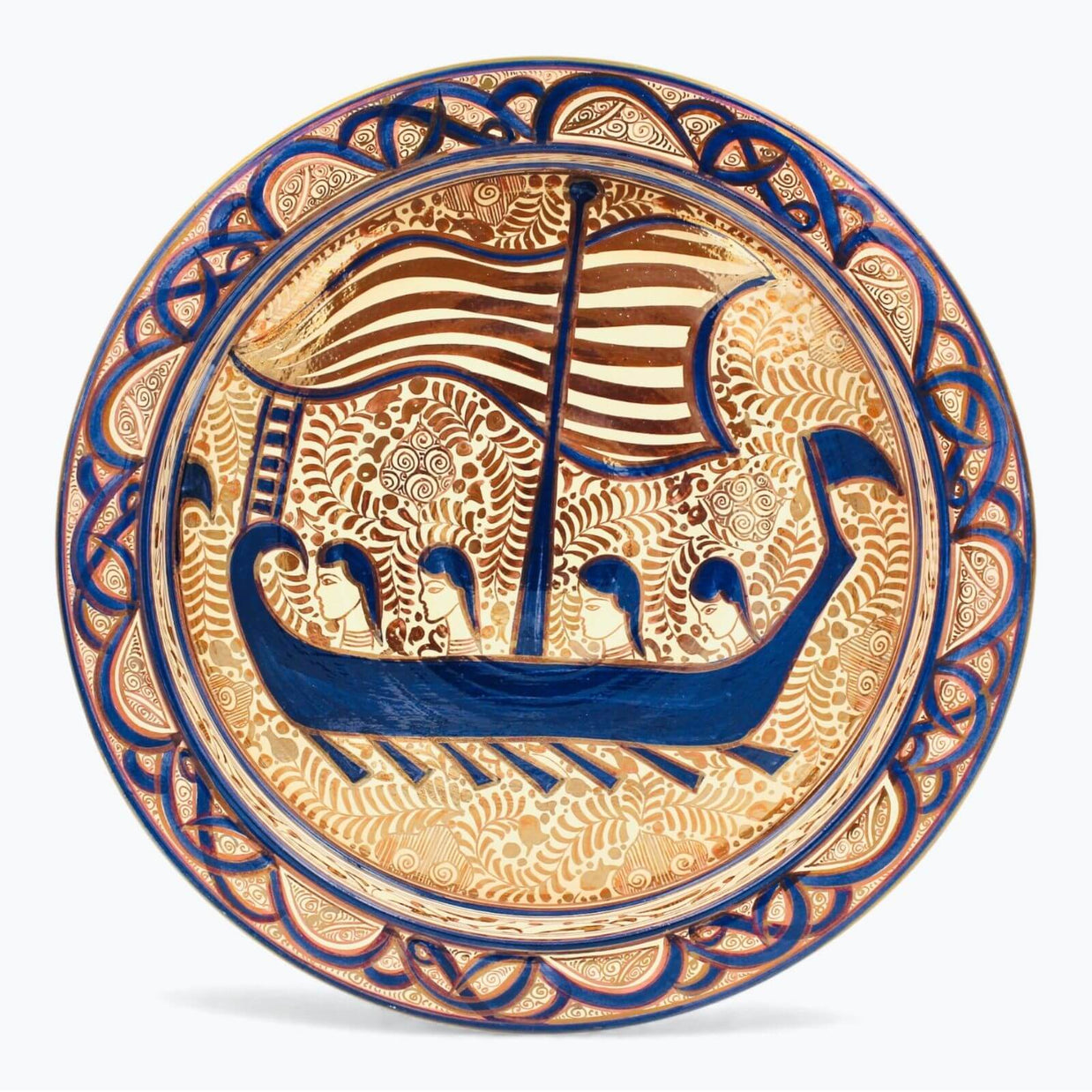 Plato de carabela medieval en reflejo metálico