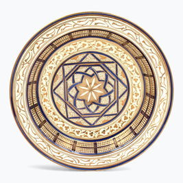 Plato estrella mudéjar entrelazada de reflejo metálico