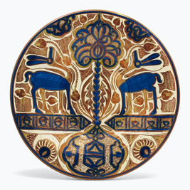 Plato hispanomorisco de gacelas en reflejo metálico