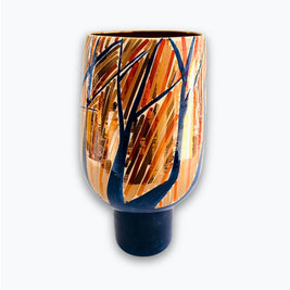 Vasija bosque en vertical en reflejo metálico