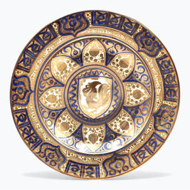 Plato de gallo heráldico en reflejo metálico