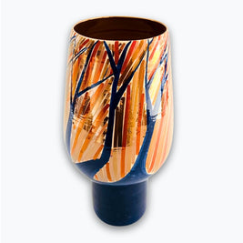 Vasija bosque en vertical en reflejo metálico