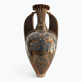 Ánfora de reflejo metálico con bestiario nazarí