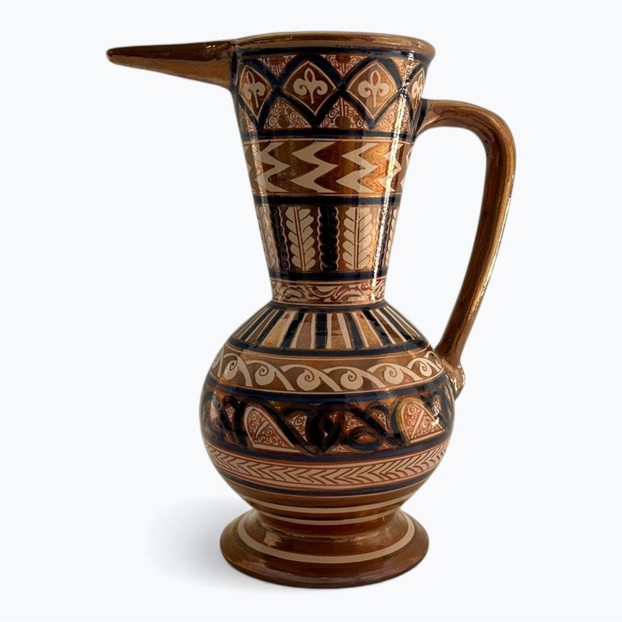 Jarra de reflejo metálico con decoración mudéjar